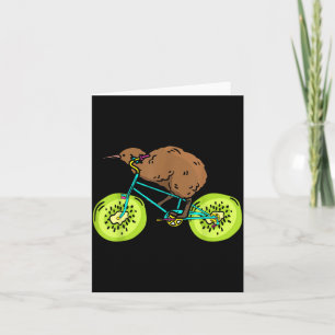 Funny Kiwi Biker Cycling Gift New Zealand  Card