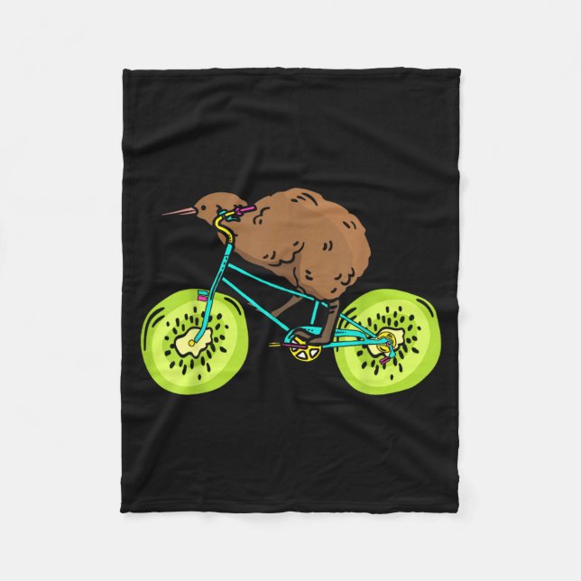 Funny Kiwi Biker Cycling Gift New Zealand  Fleece Blanket (Front)