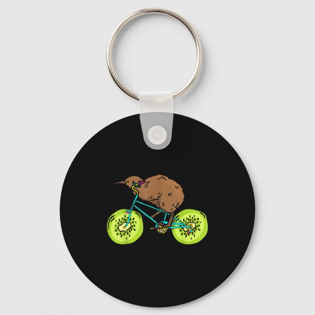 Funny Kiwi Biker Cycling Gift New Zealand  Key Ring (Front)
