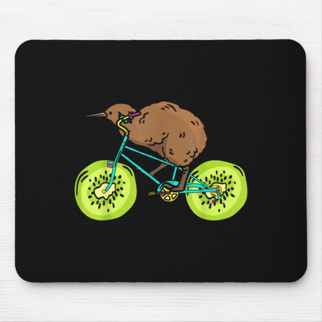 Funny Kiwi Biker Cycling Gift New Zealand  Mouse Mat (Front)