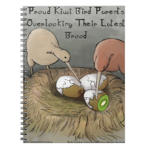 Funny Kiwi Birds Tending Their Fruit Notebook
