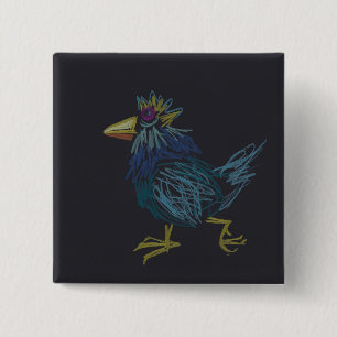 Funny Kiwi Chinese Rooster Year Birthday Button