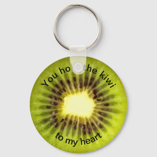 Funny Kiwi Food Pun Message Key Ring