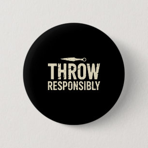 Funny Knife Throwing 6 Cm Round Badge