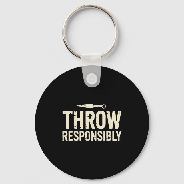 Funny Knife Throwing  Key Ring (Front)