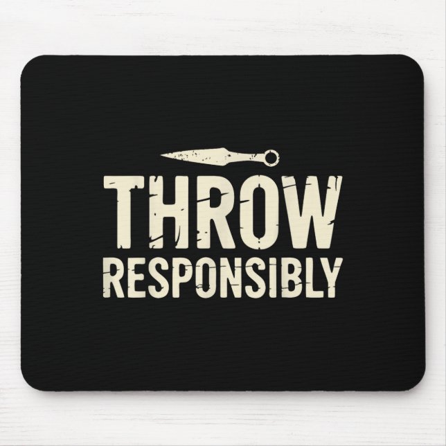 Funny Knife Throwing  Mouse Mat (Front)
