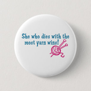 Funny Knitting 6 Cm Round Badge