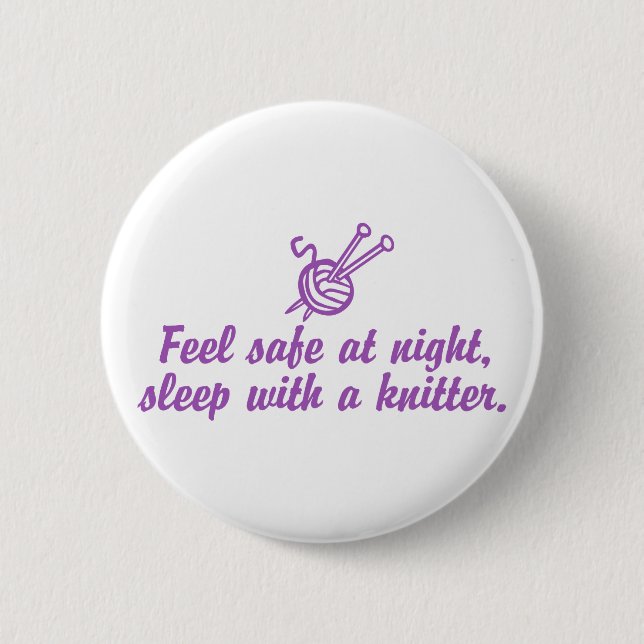 Funny Knitting 6 Cm Round Badge (Front)