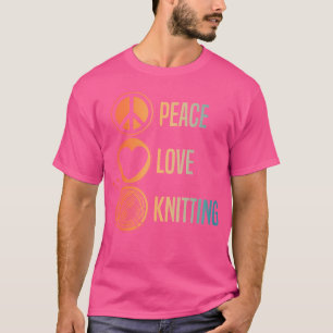 Funny Knitting Art For Women Men Knit Yarn Lover K T-Shirt