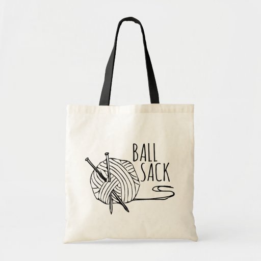 Image of Funny Knitting Ball Sack Tote Bag