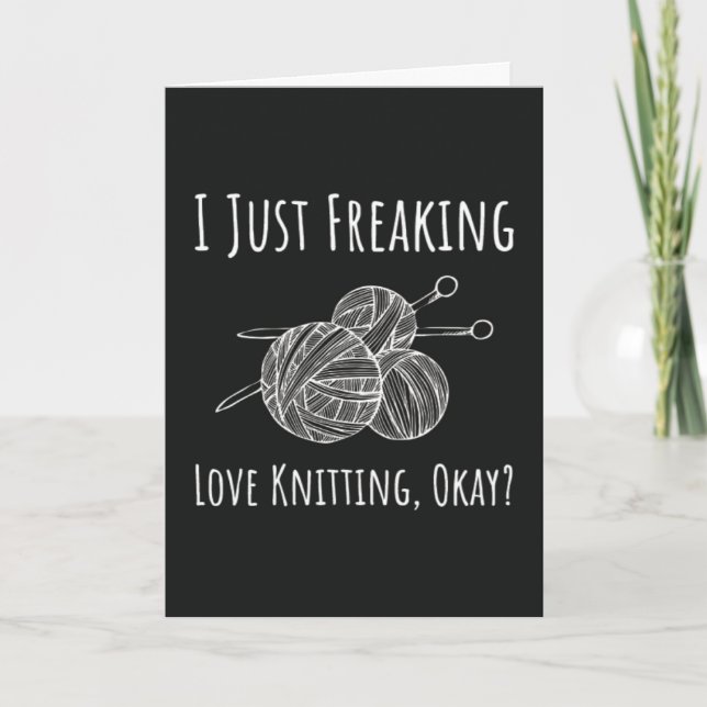 Funny Knitting Cards Humour Knitter Wool (Front)