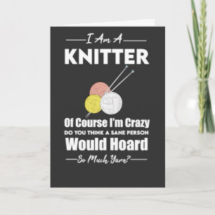 Funny Knitting Cards Yarn Wool Knitter For Her