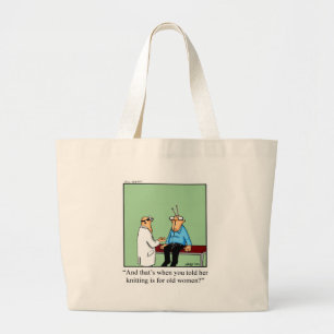 Funny Knitting Cartoon Bag