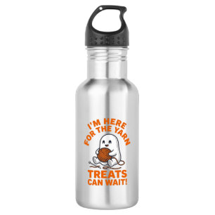 Funny Knitting Ghost Vintage Engraving Design_1 532 Ml Water Bottle