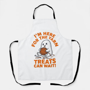 Funny Knitting Ghost Vintage Engraving Design_1 Apron
