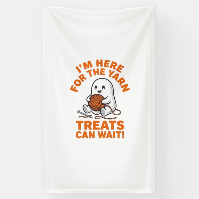 Funny Knitting Ghost Vintage Engraving Design_1 Banner (Vertical)