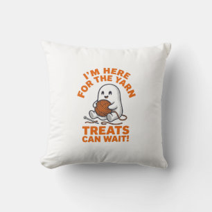 Funny Knitting Ghost Vintage Engraving Design_1 Cushion