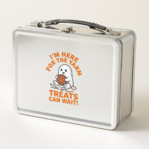 Funny Knitting Ghost Vintage Engraving Design_1 Metal Lunch Box