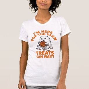 Funny Knitting Ghost Vintage Engraving Design_1 T-Shirt