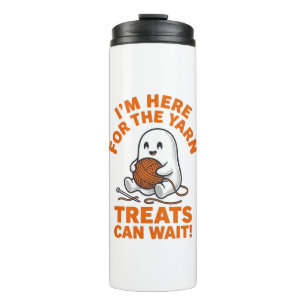 Funny Knitting Ghost Vintage Engraving Design_1 Thermal Tumbler