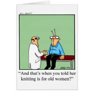 Funny Knitting Humour Blank Card Spectickles