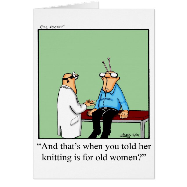 Funny Knitting Humour Blank Card Spectickles (Front)