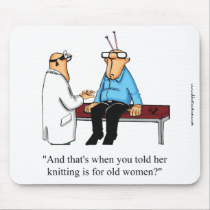 Funny Knitting Humour Mouse Pad