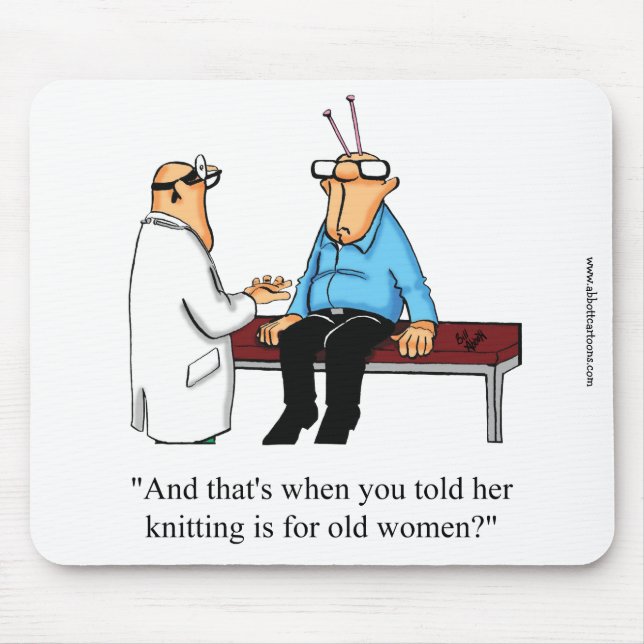 Funny Knitting Humour Mouse Pad (Front)