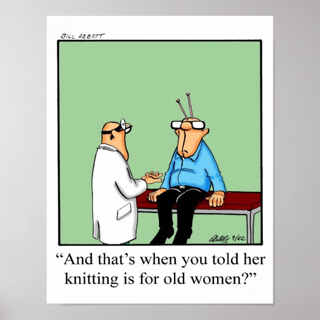 Funny Knitting Humour Poster Gifft (Front)