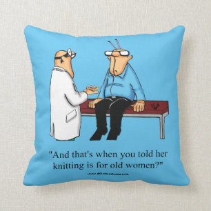 Funny Knitting Humour Throw Pillow