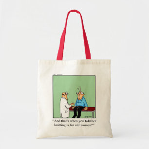 Funny Knitting Humour Tote Bag