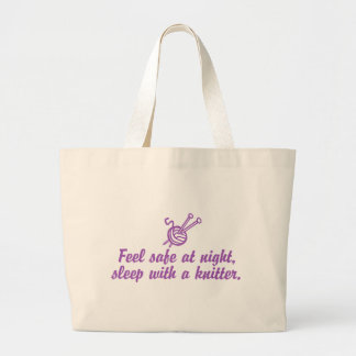 Funny Knitting Large Tote Bag