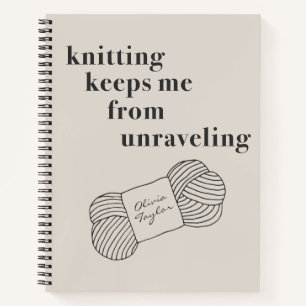 Funny Knitting Project Quote Personalised Name  Notebook