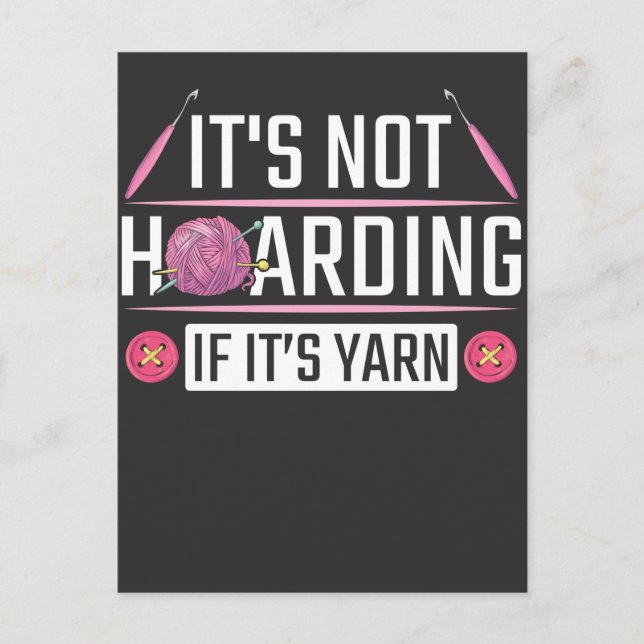Funny Knitting Quote Crochet Yarn Knitter Postcard (Front)