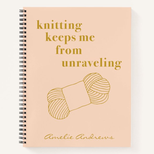 Funny Knitting Quote Knit Yarn Humour Personalised Notebook (Front)