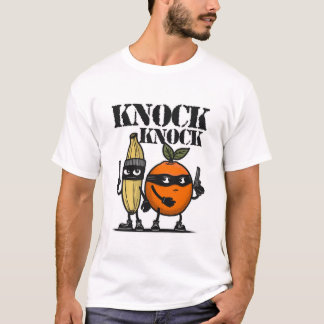 Funny Knock Knock Joke Orange and banana T-Shirt