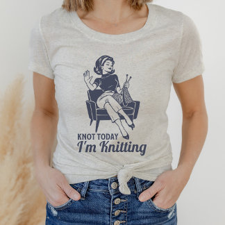 Funny Knot Today I'm Knitting Retro Vintage Tri-Blend Shirt