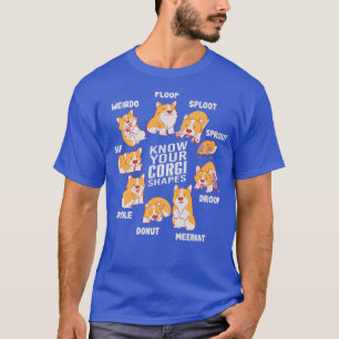 Funny Know Your Corgi Shapes Cute Welsh Dog Lover2 T-Shirt