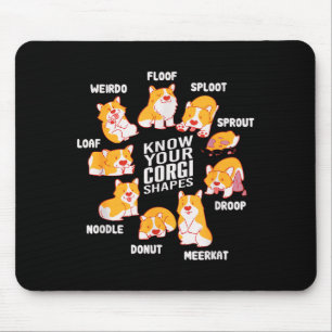 Funny Know Your Corgi Shapes Cute Welsh Dog Lover Mouse Mat