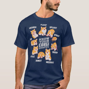 Funny Know Your Corgi Shapes Cute Welsh Dog Lover T-Shirt