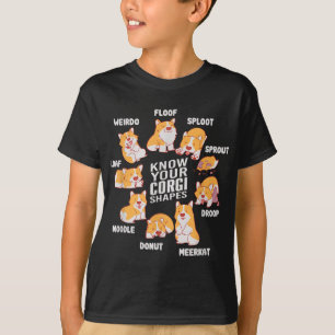 Funny Know Your Corgi Shapes Cute Welsh Dog Lover T-Shirt