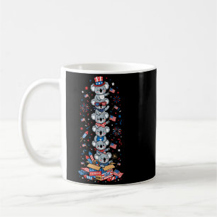 Funny Koala Aamerican Usa Flag Memorial Day 4th Of Coffee Mug