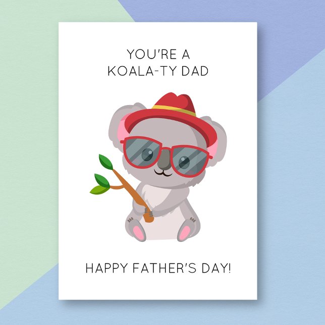 Funny Koala Animal Pun Father's Day Card (Creator Uploaded)