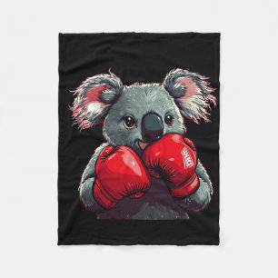 Funny Koala Bear In The Ring With Boxing Gloves Co Fleece Blanket