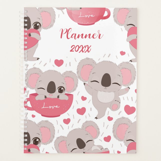Funny Koala Bear Personalised Planner (Front)