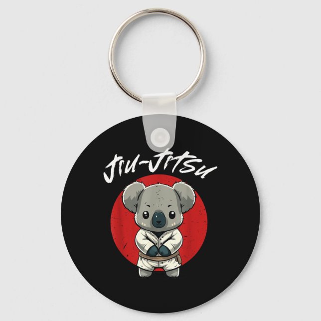 Funny Koala Brazilian Jiu Jitsu and Grappling Key Ring (Front)