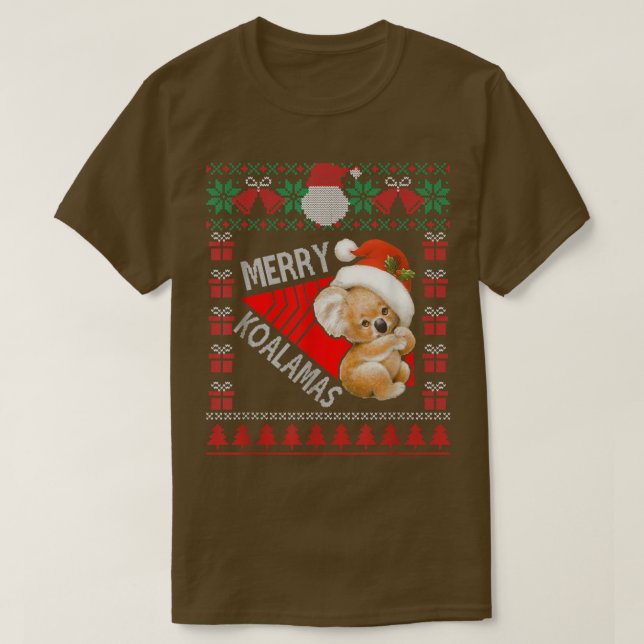 Funny Koala Christmas Lights Ugly Sweater Xmas  (Design Front)