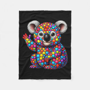 Funny Koala Lovers Polka Dots Happy Dot Day Girls Fleece Blanket