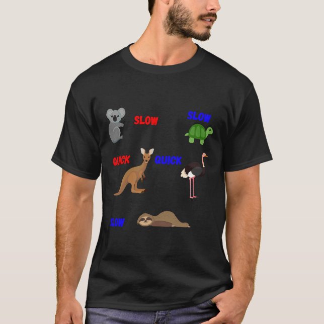 Funny Koala Tortoise Kangaroo Ostrich Sloth T-Shirt (Front)