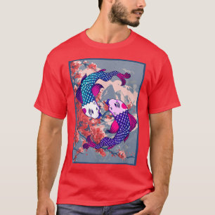 Funny Koi Fish Cherry Blossom Flower Samurai Fuji  T-Shirt